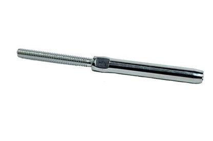 VistaView Stainless Steel Hand-Crimp Threaded Terminal for 1/4" Cable (Lot of 100) - size: Lot of 100