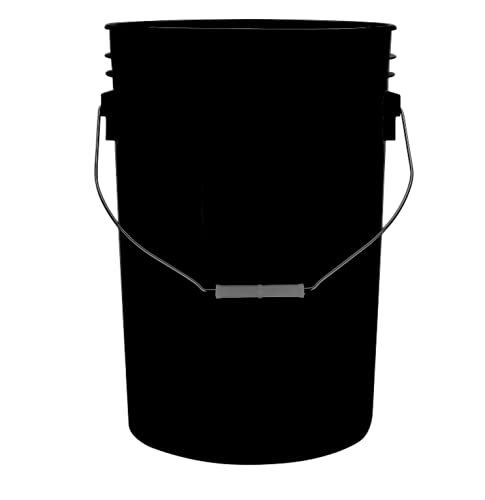 House Naturals Large 6 Gallon Food Grade BPA Free Made in USA Plastic Bucket Pail with Yellow Screw On Double Gasket Air Tight Lid (Pack of 2)