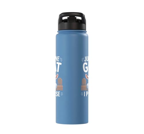 Just One Goat I Promise Cute Coat Pygmy Goat Farmer Stainless Steel Insulated Water Bottle - color: Light Blue