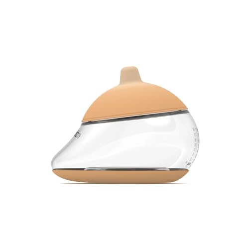 Emulait Anatomy Baby Bottle – Breast-Shaped, Natural Flow Nipple with Anti-Colic Valve – Closest to Breastfeeding for Newborns & Infants, Light, Shape 1 - color: Light