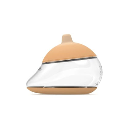 Emulait Anatomy Baby Bottle – Breast-Shaped, Natural Flow Nipple with Anti-Colic Valve – Closest to Breastfeeding for Newborns & Infants, Light, Shape 1 - color: Light