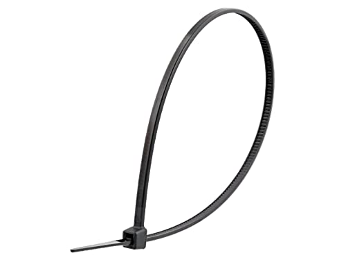 Secure 8 Inch UV Black 18 lb Miniature Nylon Cable Tie - 100 Pack - color: Black, size: 8 Inch