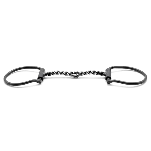 Jeffers Equine Horse Bits, Durable Training Horse Tack, Western Riding Equipment, Equestrian Accessories - style: Black Offset Dee Bit