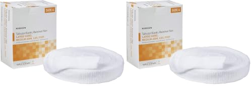 McKesson Tubular Elastic Retainer Net Dressing, Non-Sterile, Hand, Arm, Leg, Foot, Size 4, 10 1/2 in x 25 yd, 1 Count, 2 Pack - size: Size 4 1 Count (Pack of 2)