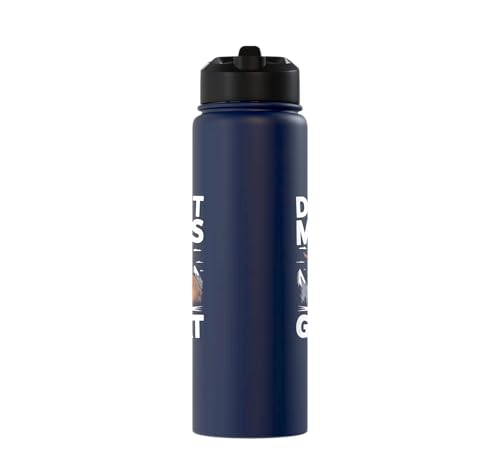 Don´t Mess With My Goat Cute Coat Pygmy Goat Farmer Stainless Steel Insulated Water Bottle - color: Navy Blue