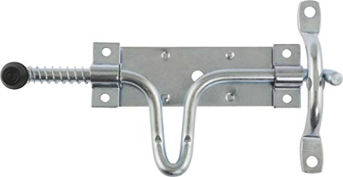 Hillman 852509 Hardware Essentials Zinc Plated Door & Gate Latch with Spring Loaded Sliding Bolt, Zinc-Plating