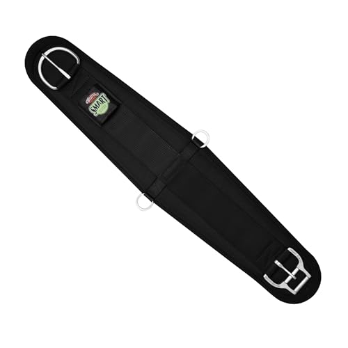 Weaver Equine AirFlex ‎Roper Horse Cinch, Anti-Slip Felt Lined Saddle Cinch Girth with Smart Cinch Buckle, Western Horse Riding Supplies, ‎Black