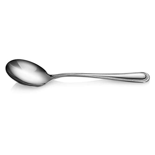 New Star Foodservice Bead Pattern 18/0 Stainless Steel Bouillon Spoon, 6.3-Inch, Set of 12, Commercial Grade - size: Bouillon Spoon (6.3-Inch)