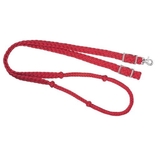 Tough 1 Deluxe Knotted Cord Roping Reins - color: Red