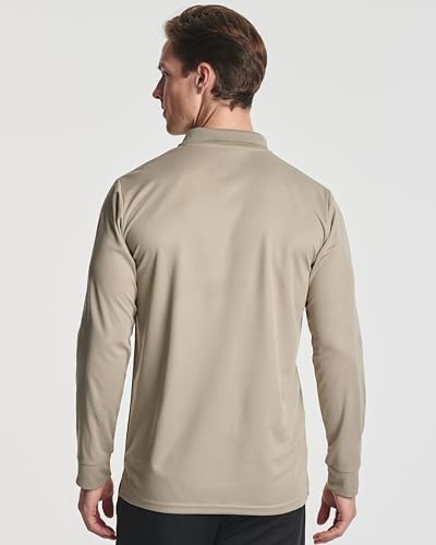 3 Pack Mens Long Sleeve Polo Shirts Dry Fit Golf Work Casual Collared Tops - color: Set 8, size: Small