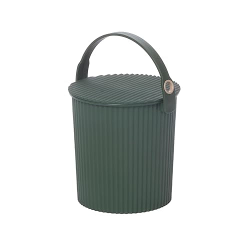 Hachiman Micro Bucket, 0.18 Gallon Heavy Duty Bucket with Lid & Handle | Hands-Free Filling, Easy to Stack and Store, Indoor Outdoor Use, Garden Green - color: Garden Green, size: Micro