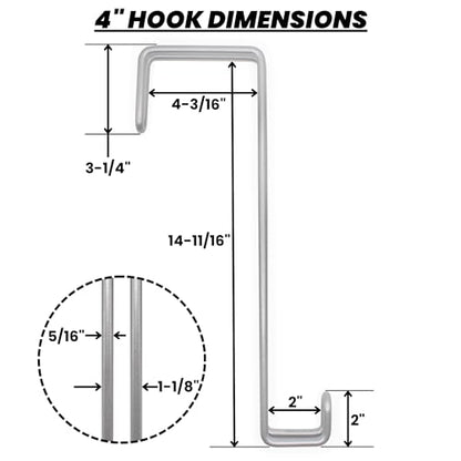 Over The Wall Heavy Duty Concrete Cinder Cement Block Wall Outdoor No Drill Fence Hooks Hangers - Extra Long Large Rafter Ladder Pool Equipment Pole Hangers for Planters Hoses Horse Tack Organization - size: 4" Wide Wall Hooks