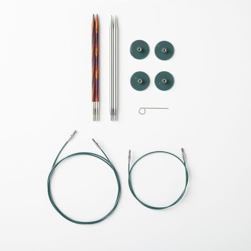 Knit Picks Wood and Metal Interchangeable Knitting Needles Set - US 6 and 7 - color: Radiant & Reflections
