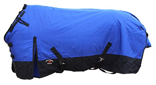 70" Challenger 1200D Turnout Waterproof Horse Heavy-Weight Winter Blanket 538G - color: Royal Blue/Black, size: 70 inches