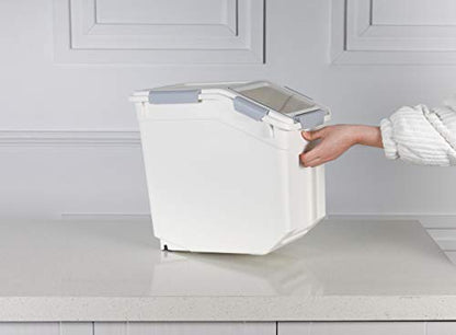 EonTone [2-Pack] 30 lbs Rice Storage Container, 15L Airtight Food Bin with Wheels for Flour, Pet Food - size: 15 Liters (pack of 2)
