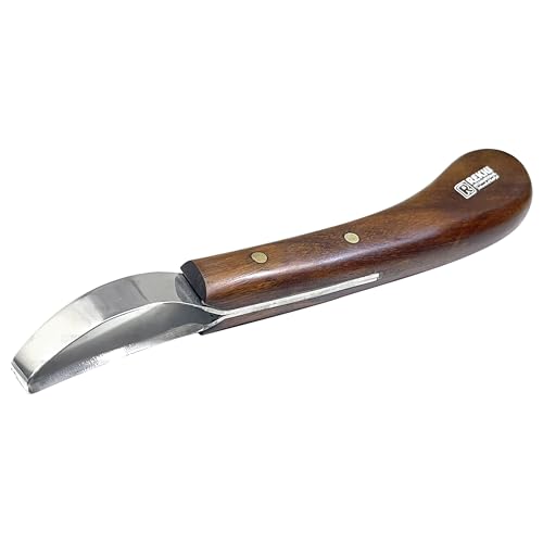 Rekhi Farrier Loop Knife with Wooden Handle – Precision Hoof Care Tool for Horses, Cows, and Goats, Durable Rust-Resistant J2 Stainless Steel Blade, Farrier and Equestrian Hoof Care Knife