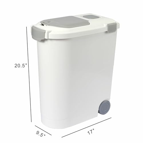Airtight Pet Food Storage Container, Holds 30 Lbs - color: White, size: 30 lbs