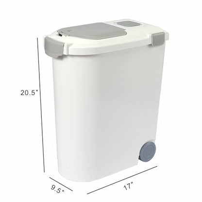 Airtight Pet Food Storage Container, Holds 30 Lbs - color: White, size: 30 lbs