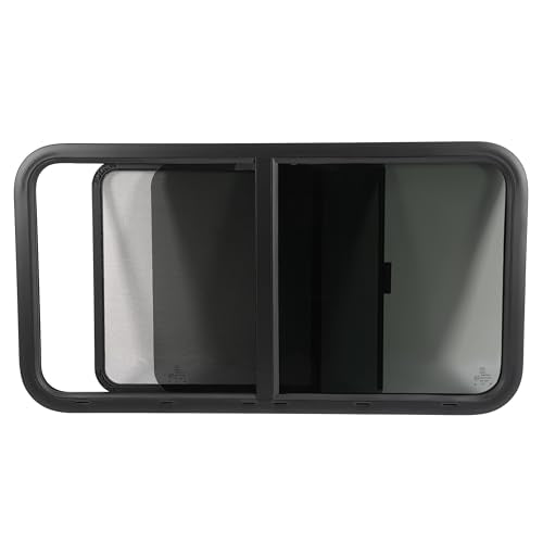 HECASA RV Window 42" W X 22" H Teardrop Horizontal Sliding Window W/ Trim - size: 42" W x 22" H