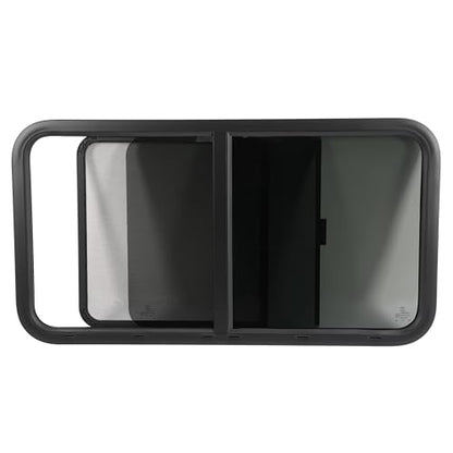 HECASA RV Window 42" W X 22" H Teardrop Horizontal Sliding Window W/ Trim - size: 42" W x 22" H