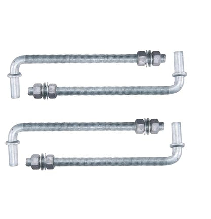 J-Bolt Post Hinge with 5/8" Hinge Pin Galvanized Post Gate Hinge for Chain Link Fence, Washers & Nuts Included (10" (4 Pcs)) - size: 10" (4 Pcs)