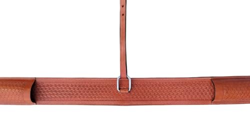 Western Leather Horse Roper Back Cinch Billets,Girth Saddle Billets Tack,Handcrafted Flank Saddle Cinch - color: Tan