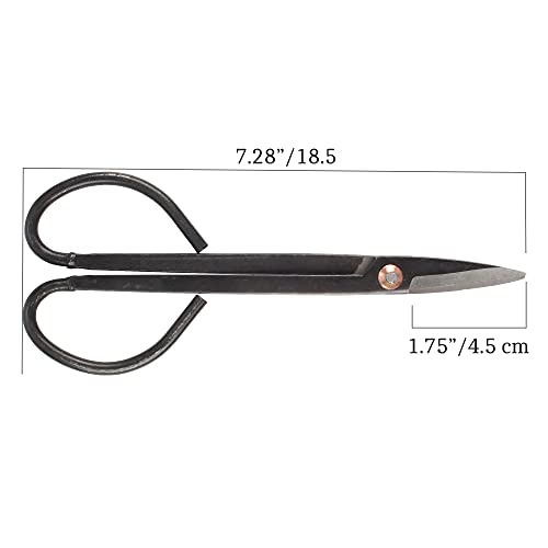 BambooMN 7.2" Black Bonsai Trimming Shear - 3 Pieces - color: 7.2" Trimming Shear, size: 3