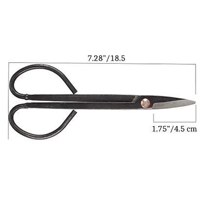 BambooMN 7.2" Black Bonsai Trimming Shear - 3 Pieces - color: 7.2" Trimming Shear, size: 3