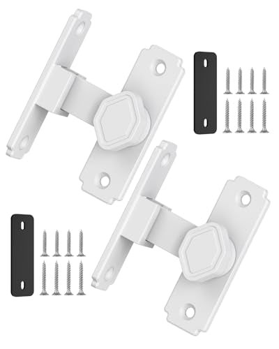 90 Degree Barn Door Lock, Rustproof Sliding Gate Latch, White 2Pcs - color: White-2PCS