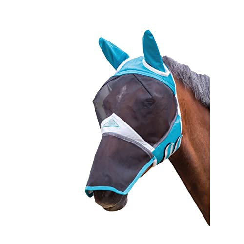 Shires Fine Mesh Fly Mask with Ears & Nose — UV Protection Teal/XS Pony/Single