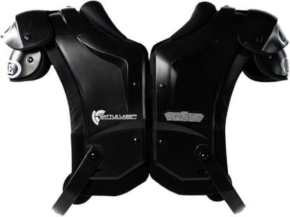 Battle Sports Defender Football Shoulder Pads - color: Black, size: Youth-Medium
