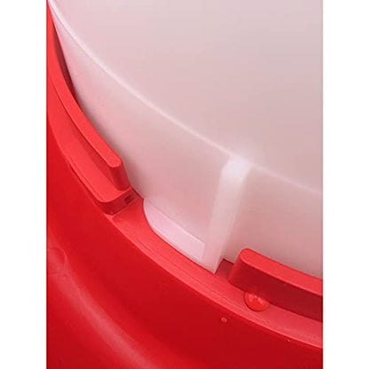 Farm Innovators Thermostatically Controlled Heated 3 Gallon Plastic Outdoor Year Round Hanging Water Fountain for Poultry Watering, Red | Thermostatically controlled, foldable legs adjust to three different heights, keeps water from freezing down to 0° F