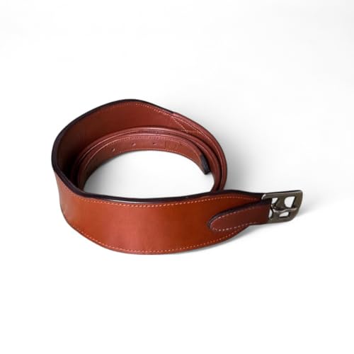 Majestic Ally Wide Body English Stirrup Leathers for Equestrian Riding, Black, Brown, Chestnut, 48-54-60 Inch - color: Chestnut, size: 54"