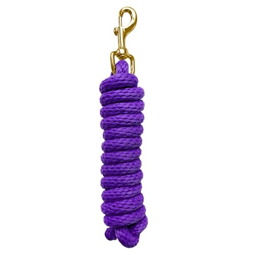 5/8" x 8' Nylon Horse Lead Rope with Cast Iron Hardware(Purple) - color: Purple