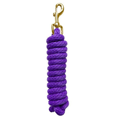 5/8" x 8' Nylon Horse Lead Rope with Cast Iron Hardware(Purple) - color: Purple