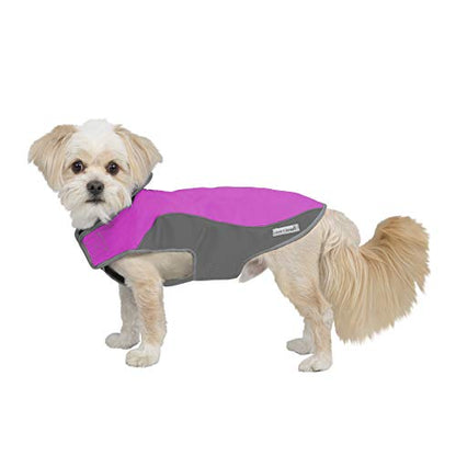 Jacket for All Dogs, Fleece-Lined, Waterproof Doggie Vest, Reflective Pet Parka (6800) (X-Small, Pink and Grey) - color: Pink/Grey, size: X-Small
