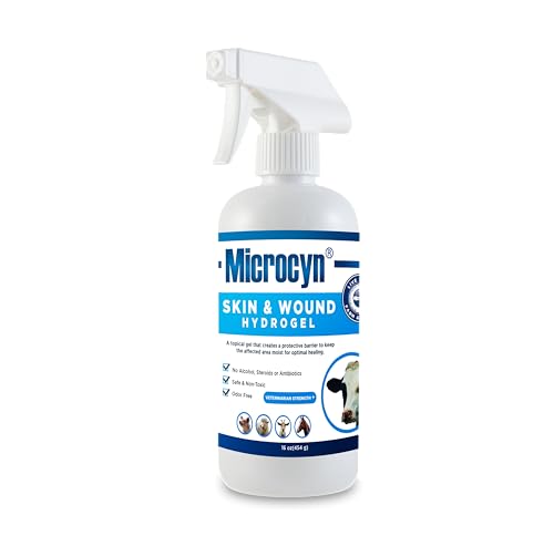 Microcyn Livestock Skin & Wound Hydrogel – 16 oz Moisture-Retaining Protective Barrier for Cuts, Scrapes & Irritated Skin – Professional Farm & Ranch Support