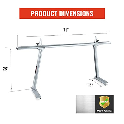 Model APX25 Extendable Aluminum Pick-Up Truck Ladder Rack (No Drilling Required) - Silver - color: Silver