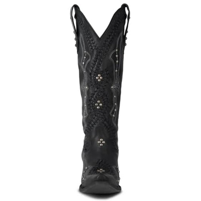 Yolkomo Cowboy Boots for Women Knee High Western Cowgirl Boots - color: Black, size: 6