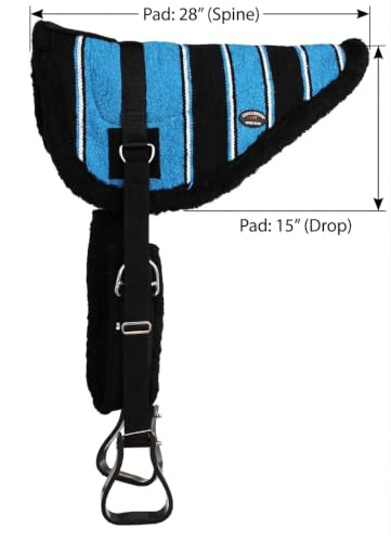 CHALLENGER Horse Western Treeless Fleece Padded Bareback Cotton Navajo Pad Stirrups 39138.