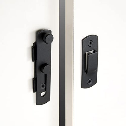 4 Packs Matte Black Stainless Steel Barn Door Latch flip Door Latch - color: Matte Black