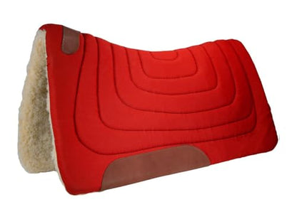 Tahoe Tack Contoured Canvas Western Saddle Pad Available in Mini Pony and Horse Sizing - color: Red