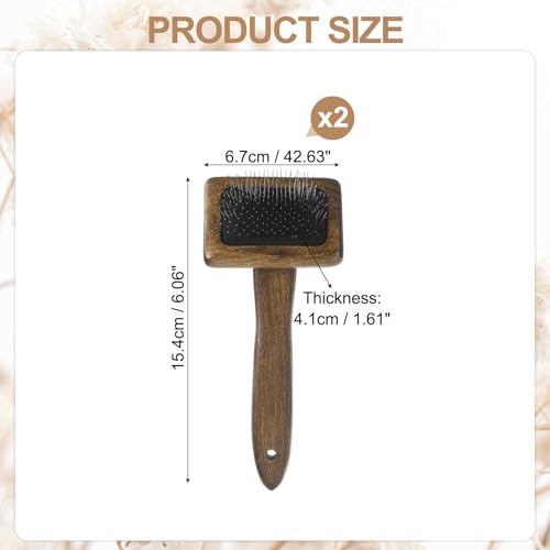MECCANIXITY 2 Pcs Wool Carder, Hand Carding Brush 2 Small Wooden Pet Grooming Tool for Needle Felting Pet Grooming Weaving Craft Supplies, Black, Brown - style: 2 Small