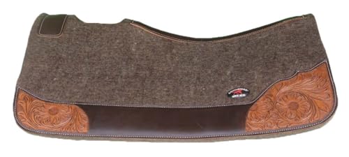 Horse 32"x30" Western Contoured Wool Felt Therapeutic Saddle Pad 39252 - color: Grey
