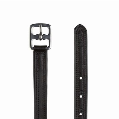 HORZE Double Stitched Adjustable Stirrup Leathers with Nylon (Pair) - color: Dark Brown, size: 58"