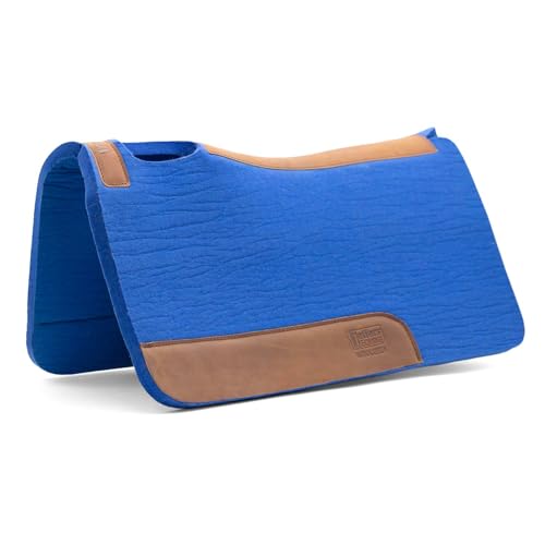 Jeffers WoolLuxe 100% Wool Felt Saddle Pad for Horses – Shock Absorbing, Breathable Equestrian Pad Horse Back Protection for Comfort During Riding, Training, & Competition - color: Blue, size: 3/4" x 32" x 32"