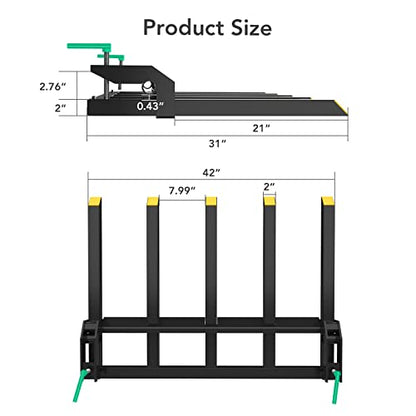 GarveeLife Clamp On Debris Forks 48 in Bucket Heavy Duty Clamp On Pallet Forks Bucket Forks Attachments Fit for Loader Bucket Skidsteer Tractor - size: 48 inch