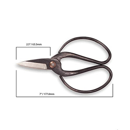 BambooMN Bonsai 7" Heavy Duty Butterfly Shear - 3 Pieces - color: 7" Heavy Duty Butterfly Shear, size: 3