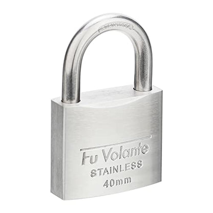 Stainless Steel Pin Tumbler Padlock, 304 Marine Series, Weatherproof Padlock for Outdoor use, 1-9/16 inch Wide Body, Keyed Different - Stainless Steel Body & Shackle - color: FUPS140
