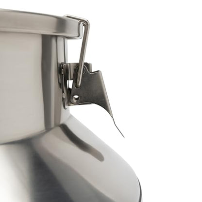 Stainless Steel Milk Can, 50 Liter Seamless Milk Jug Wine Pail Bucket 13.2 Gallon Anti-Leak Liquid Storage Container Milk Pail with Sealed Lid Heavy Duty for Milk and Wine (50L) - size: 50L